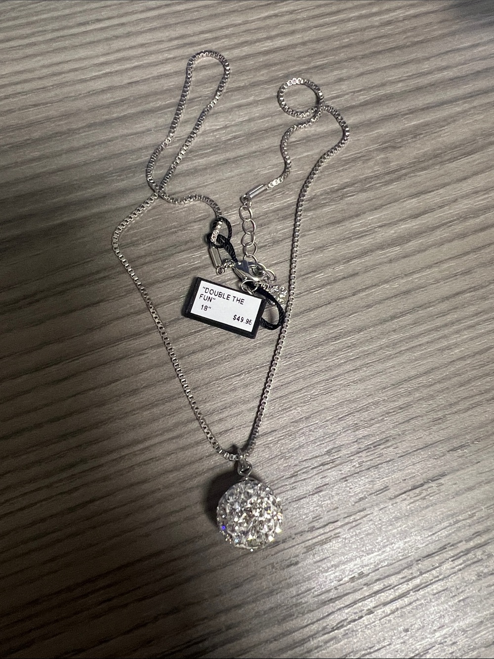 Sparkling Crystal Pave Pendant Necklace - Silver